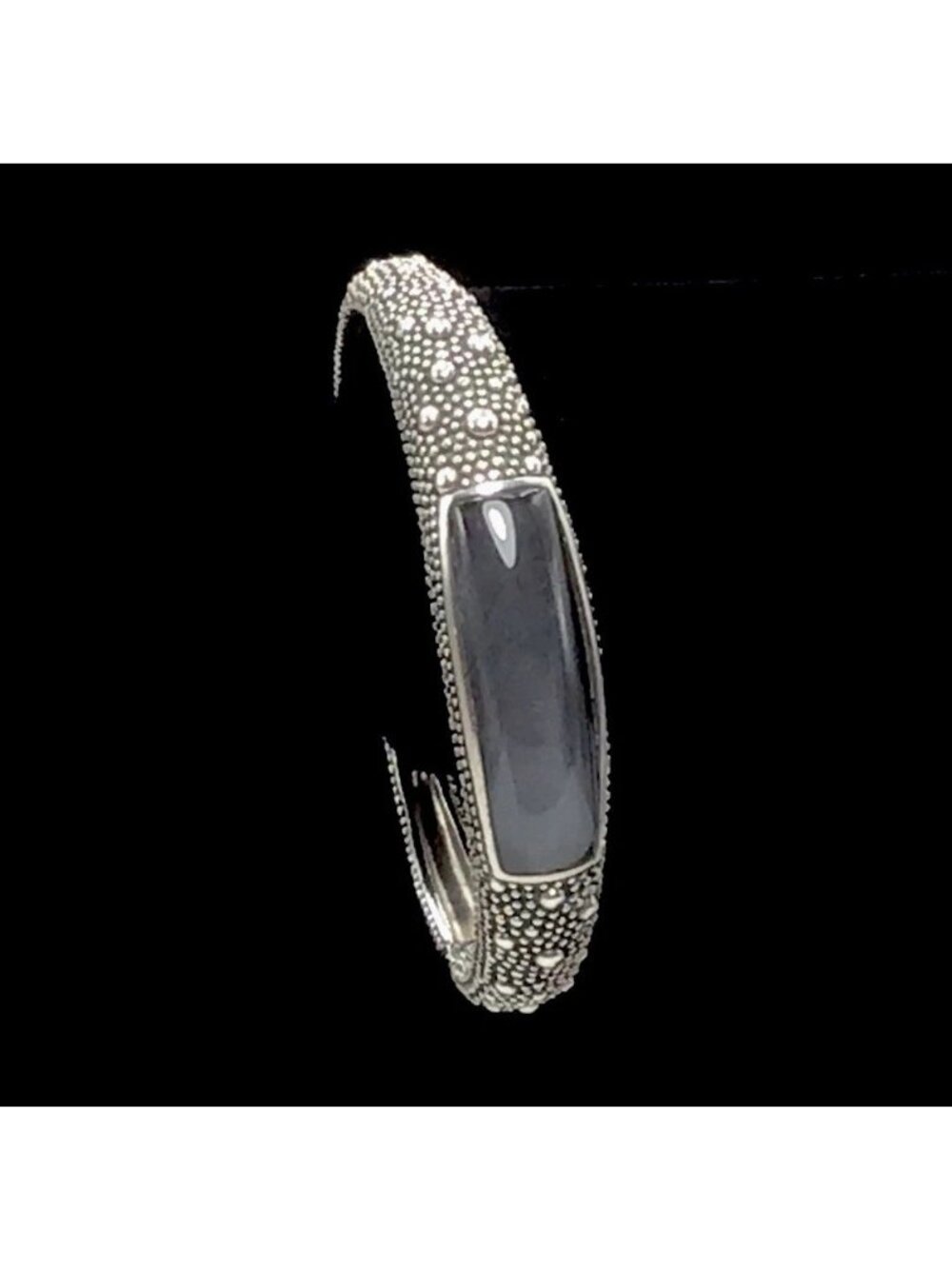 Michael Dawkins Sterling Silver Labradorite Hinged Cuff Bracelet 33.8 Grams 7”